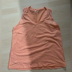 Vibrant Orange V-Neck Sleeveless Top